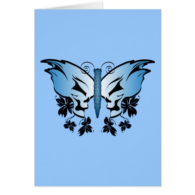 Butterfly Skull - Blue (Front)