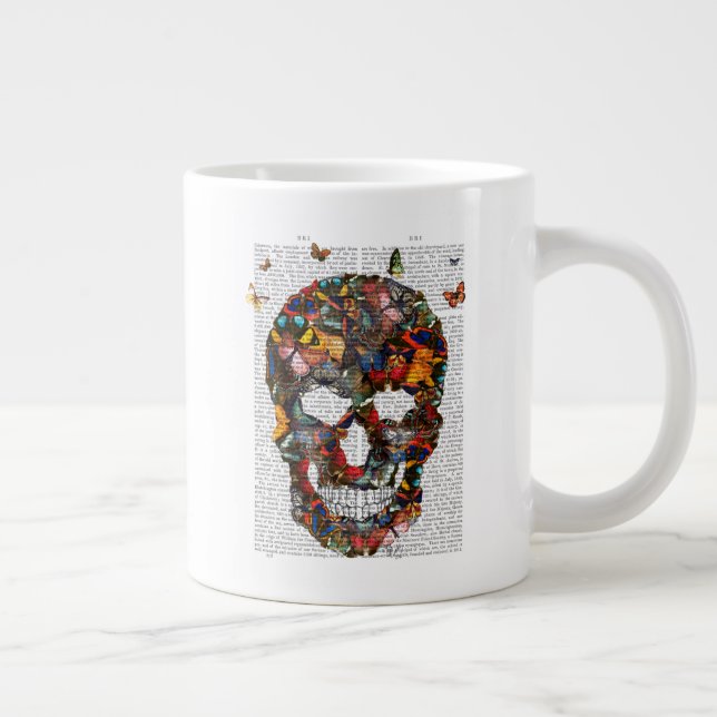 Butterfly Skull Large Coffee Mug (Right)