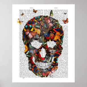 Butterfly Skull Poster