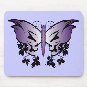 Butterfly Skull Purple Mouse Mat