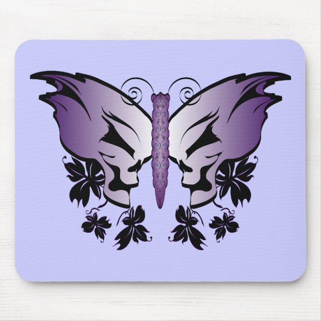 Butterfly Skull Purple Mouse Mat (Front)