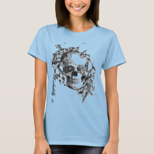 Butterfly Skull Rockabilly J burnout tee