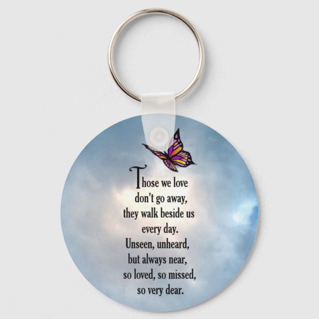 Butterfly "So Loved" Poem Key Ring (Front)