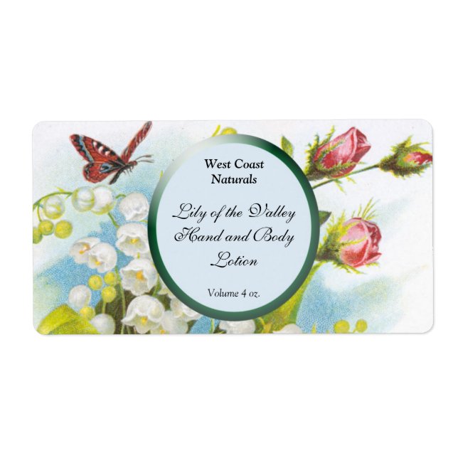 Butterfly Soap and Bath Products Label - rectangle (Front)