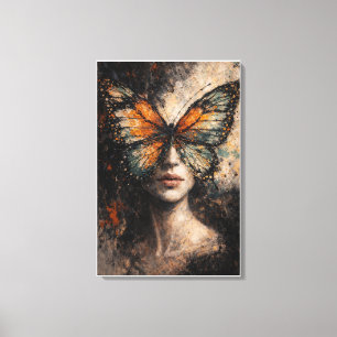 Butterfly Soul Contemporary Butterfly Portrait Canvas Print