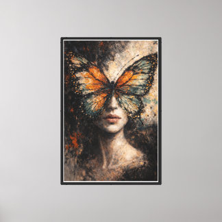 Butterfly Soul | Contemporary Butterfly Portrait Canvas Print