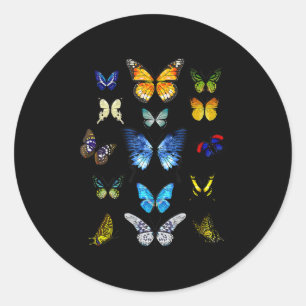 butterfly species collection butterfly botanical . classic round sticker