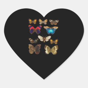 butterfly species gifts butterfly botanical lover heart sticker