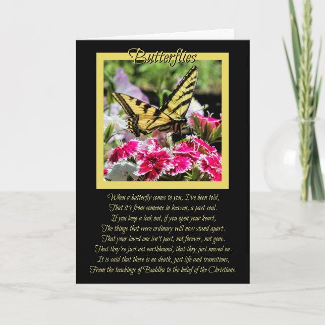 Butterfly Spiritual Sympathy Card (Front)