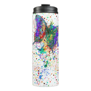 Butterfly splatter thermal tumbler