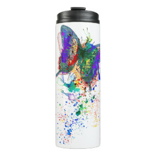Butterfly splatter thermal tumbler