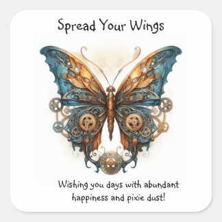 Butterfly Spread your wings good luck Square Sticker