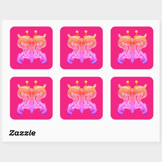 Butterfly, spring messenger. square sticker (Sheet)