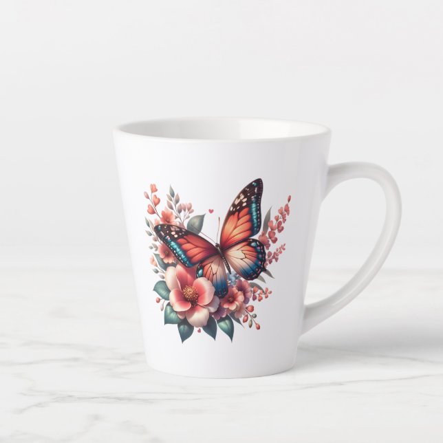 Butterfly Spring Sublimation Clipart-96284 Latte Mug (Right)