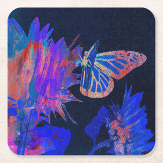Butterfly  square paper coaster