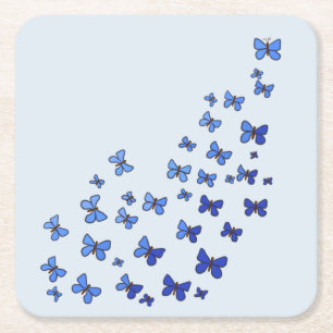 butterfly square paper coaster