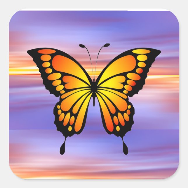 Butterfly  square sticker (Front)