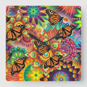 Butterfly Square Wall Clock
