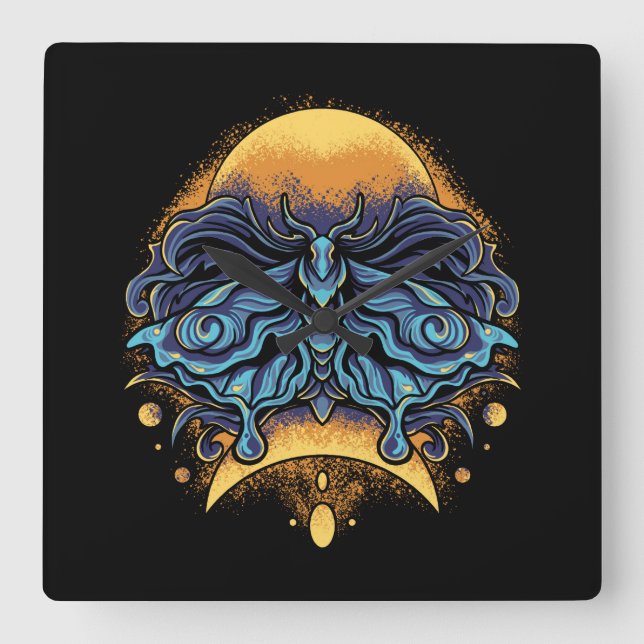 Butterfly Square Wall Clock (Front)