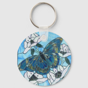Butterfly stained glass keychain
