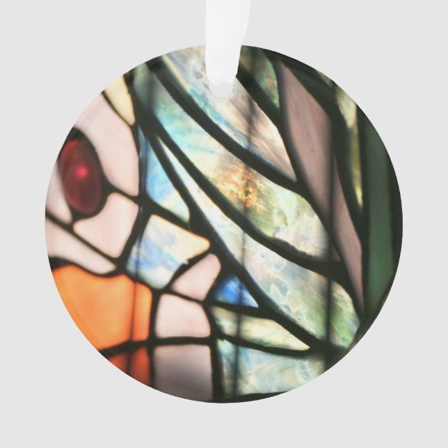 Butterfly Stained Glass Print Ornament (Front)