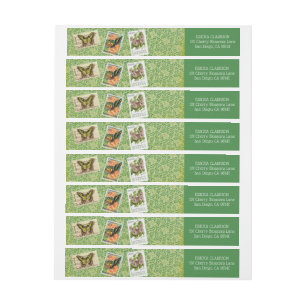 Butterfly Stamps Wrap Around Address Labels