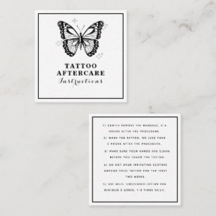 Butterfly & Starry Tattoo Aftercare Instructions Square Business Card