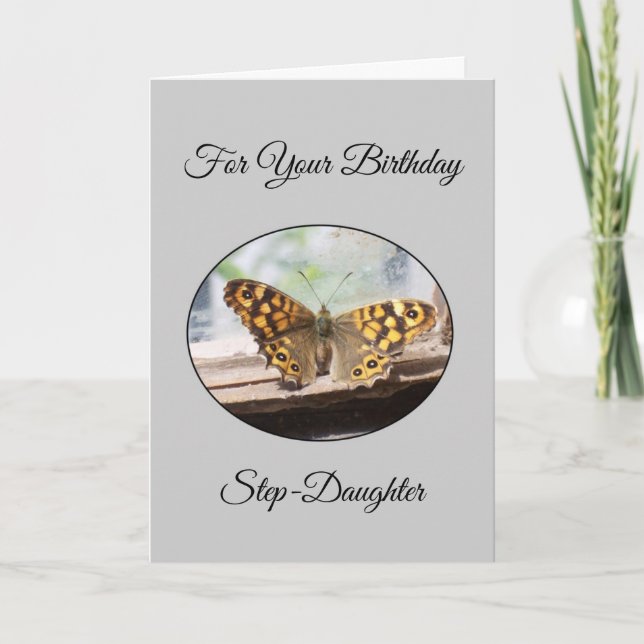 Butterfly Step Daughter Birthday Card (Front)
