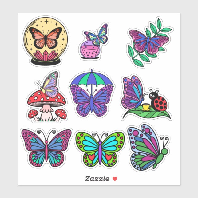 Butterfly Sticker Pack for Kids – Colourful, Whims (Sheet)
