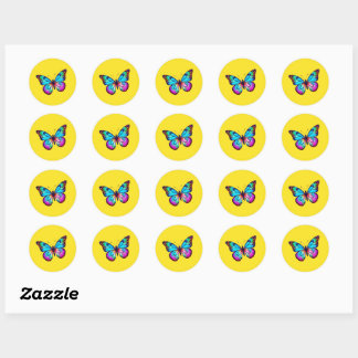 Butterfly Stickers Round