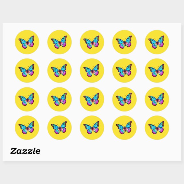 Butterfly Stickers Round (Sheet)
