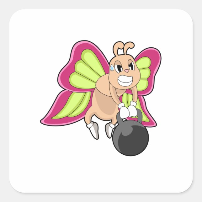 Butterfly Strength training Dumbbell Square Sticker (Front)