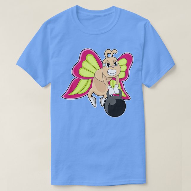 Butterfly Strength training Dumbbell T-Shirt (Design Front)