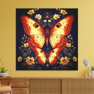 Butterfly Stretched Canvas Wall Art – home decor