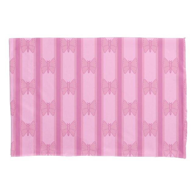 Butterfly Striped Pillowcase (Front)