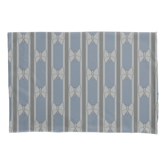 Butterfly Striped Pillowcase (Front)