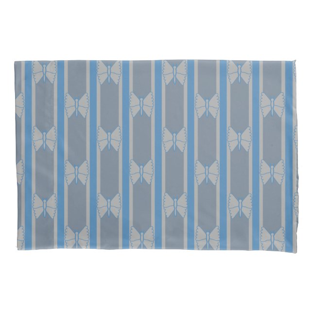 Butterfly Striped Pillowcase (Front)