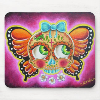 Butterfly sugar skull mouse mat