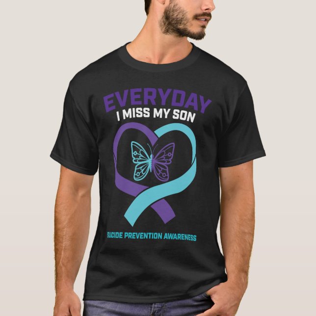 Butterfly Suicide Awareness  Son Tee Mum Dad Preve (Front)