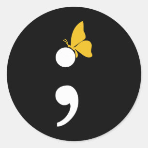 Butterfly Suicide Depression Prevention  Classic Round Sticker