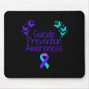 Butterfly Suicide Prevention Awareness Teal And Pu Mouse Mat