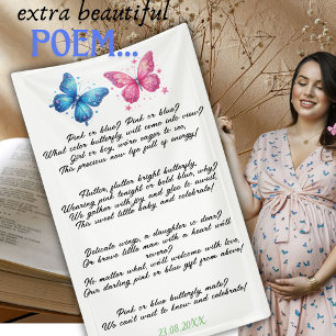butterfly summer Gender Reveal Party Poem Poster Banner