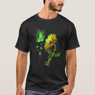 Butterfly Sunflower Adrenal Cancer Awareness T-Shirt