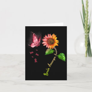 Butterfly Sunflower Brain Aneurysm Awareness  Card