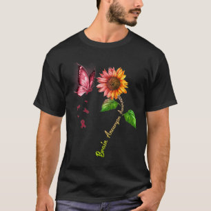 Butterfly Sunflower Brain Aneurysm Awareness T-Shirt
