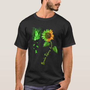 Butterfly Sunflower Brain Injury Awareness T-Shirt