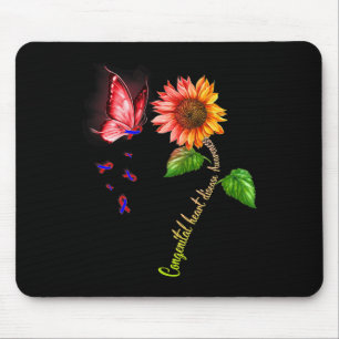 Butterfly Sunflower Congenital Heart Disease Aware Mouse Mat