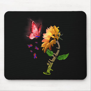 Butterfly Sunflower Congenital Heart Disease Aware Mouse Mat