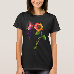 Butterfly Sunflower Congenital Heart Disease Aware T-Shirt