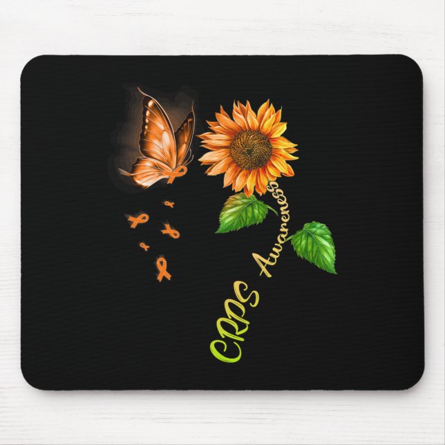 Butterfly Sunflower Crps Awareness 1  Mouse Mat (Front)